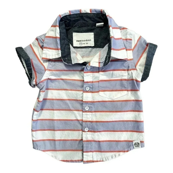 paper denim& cloth | Baby Short Sleeve Button Down (12 mos) - Picture 1 of 6